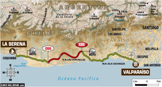 Dakar etappe 13; van La Serena naar Valparaiso